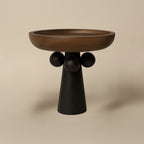 Sculptural Wooden Pedestal Tray – decorative candle and jewellery display