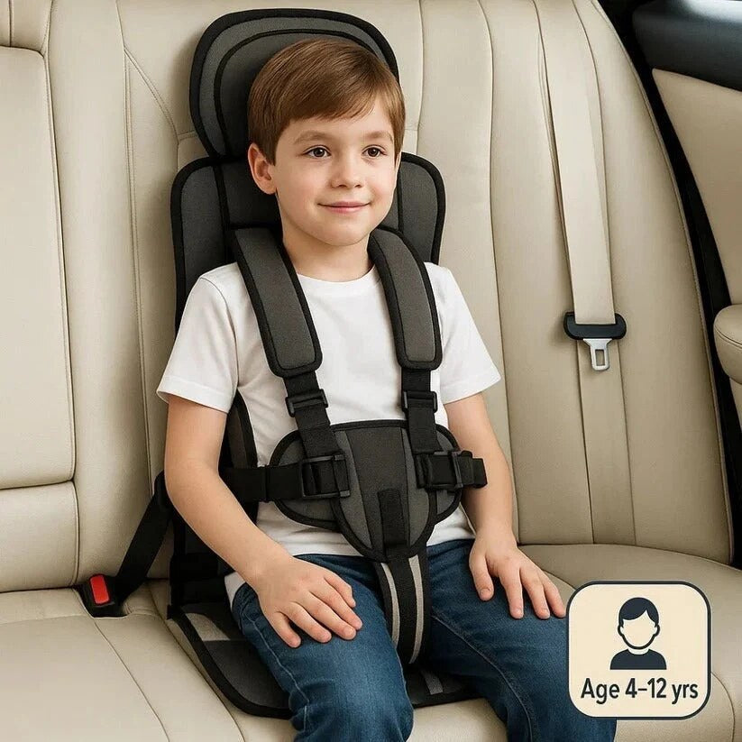 Foldable Travel Booster Seat with 5-Point Harness