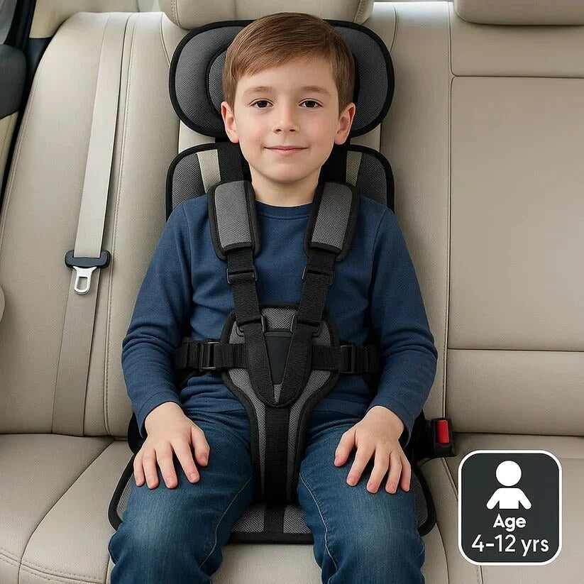 Foldable Travel Booster Seat with 5-Point Harness