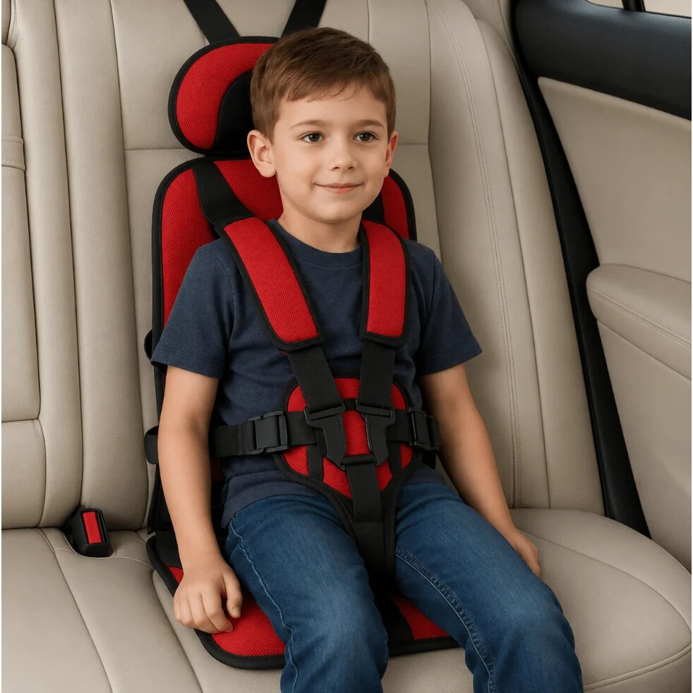 Foldable Travel Booster Seat with 5-Point Harness