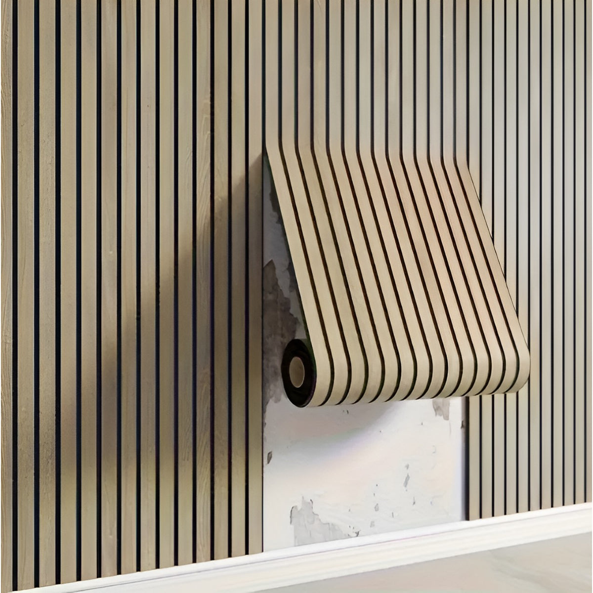 Self-Adhesive Slat Wallpaper