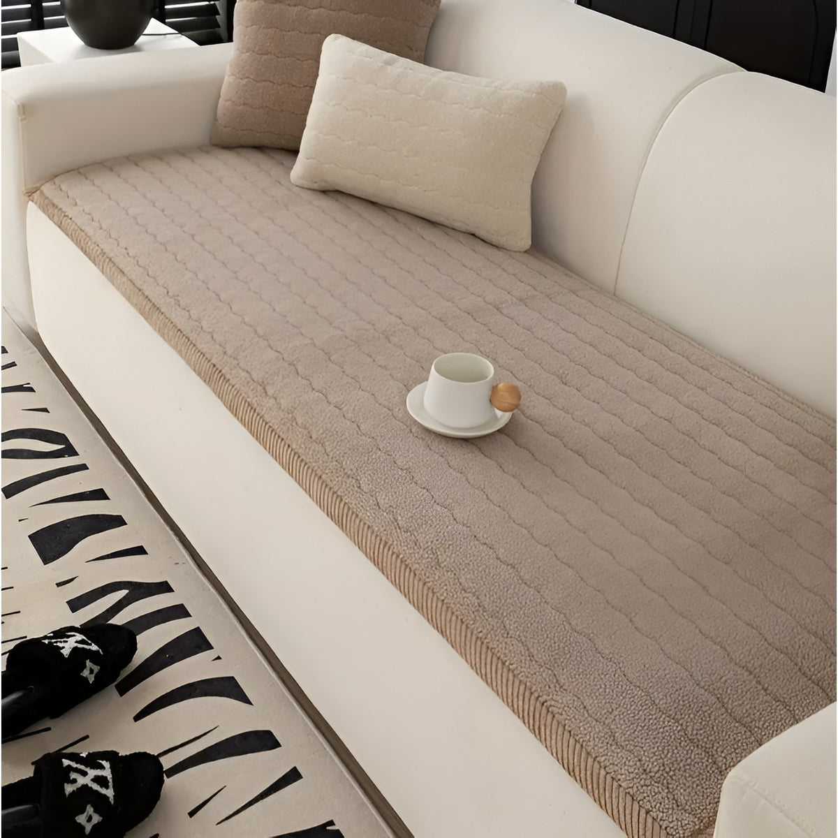 Sherpa Fleece Sofa Seat Cover