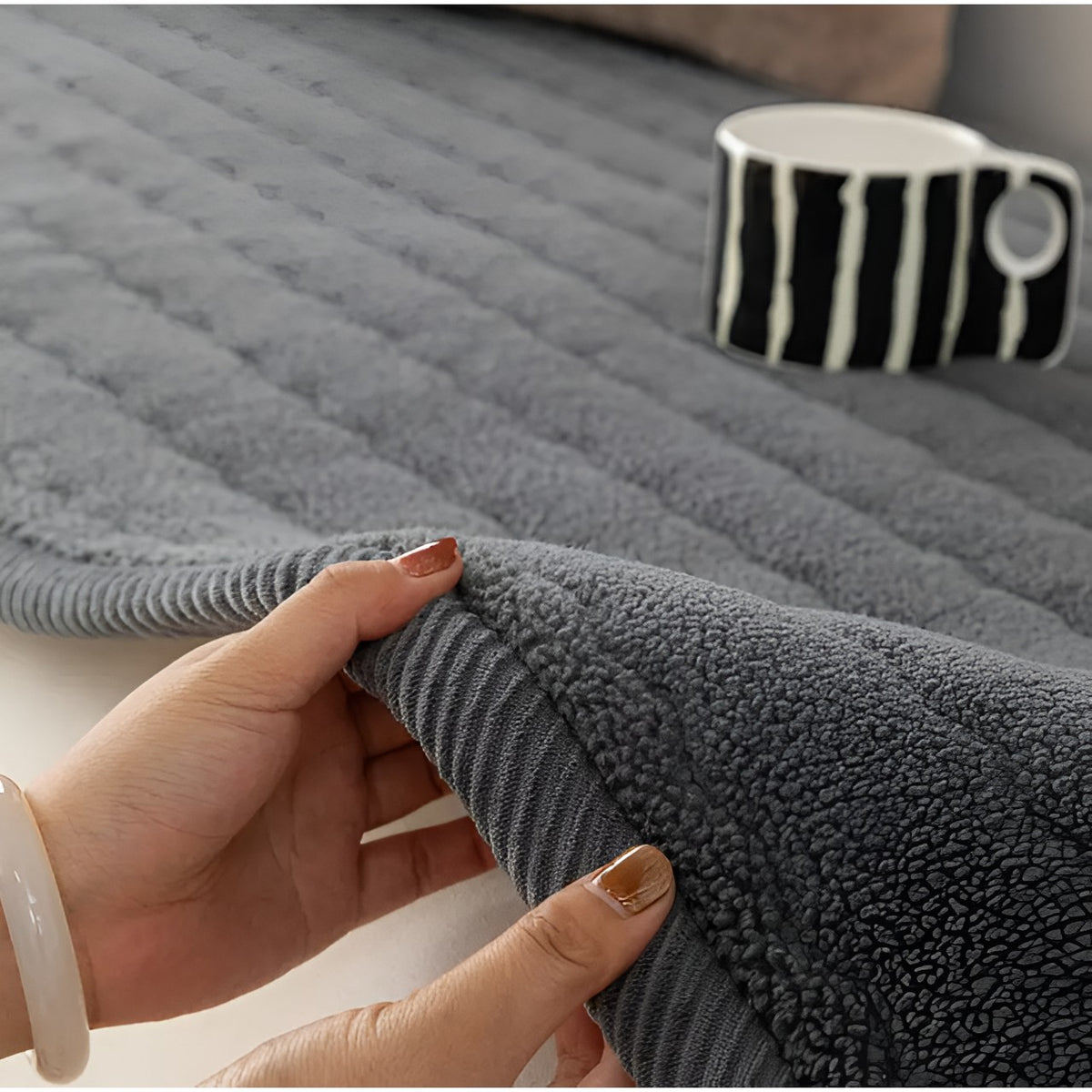 Sherpa Fleece Sofa Seat Cover