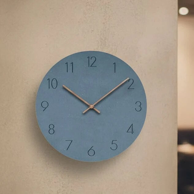 Silent Wall Clock – Nordic minimalist design, walnut timber hands