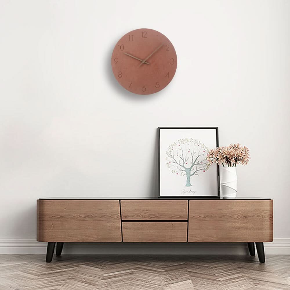 Silent Wall Clock – Nordic minimalist design, walnut timber hands