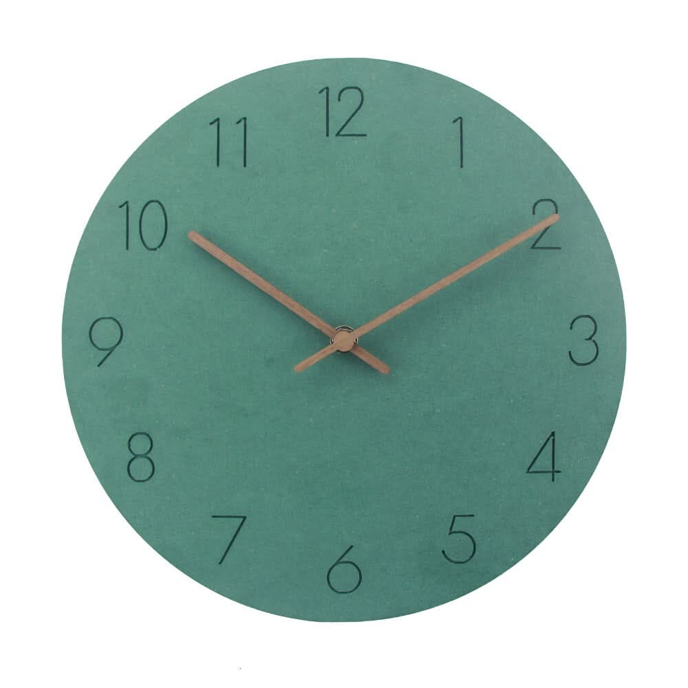 Silent Wall Clock – Nordic minimalist design, walnut timber hands