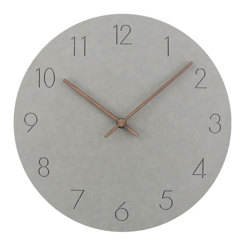 Silent Wall Clock – Nordic minimalist design, walnut timber hands