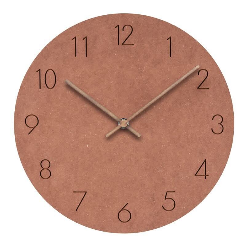 Silent Wall Clock – Nordic minimalist design, walnut timber hands
