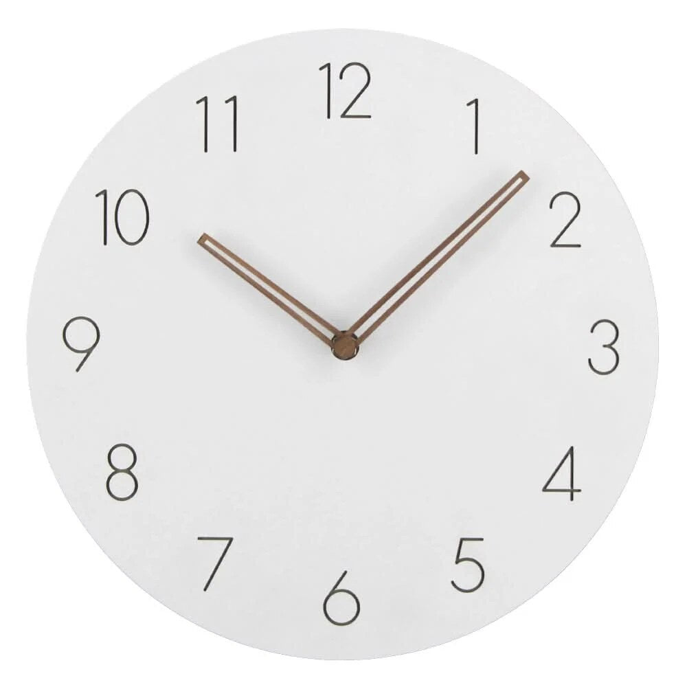 Silent Wall Clock – Nordic minimalist design, walnut timber hands