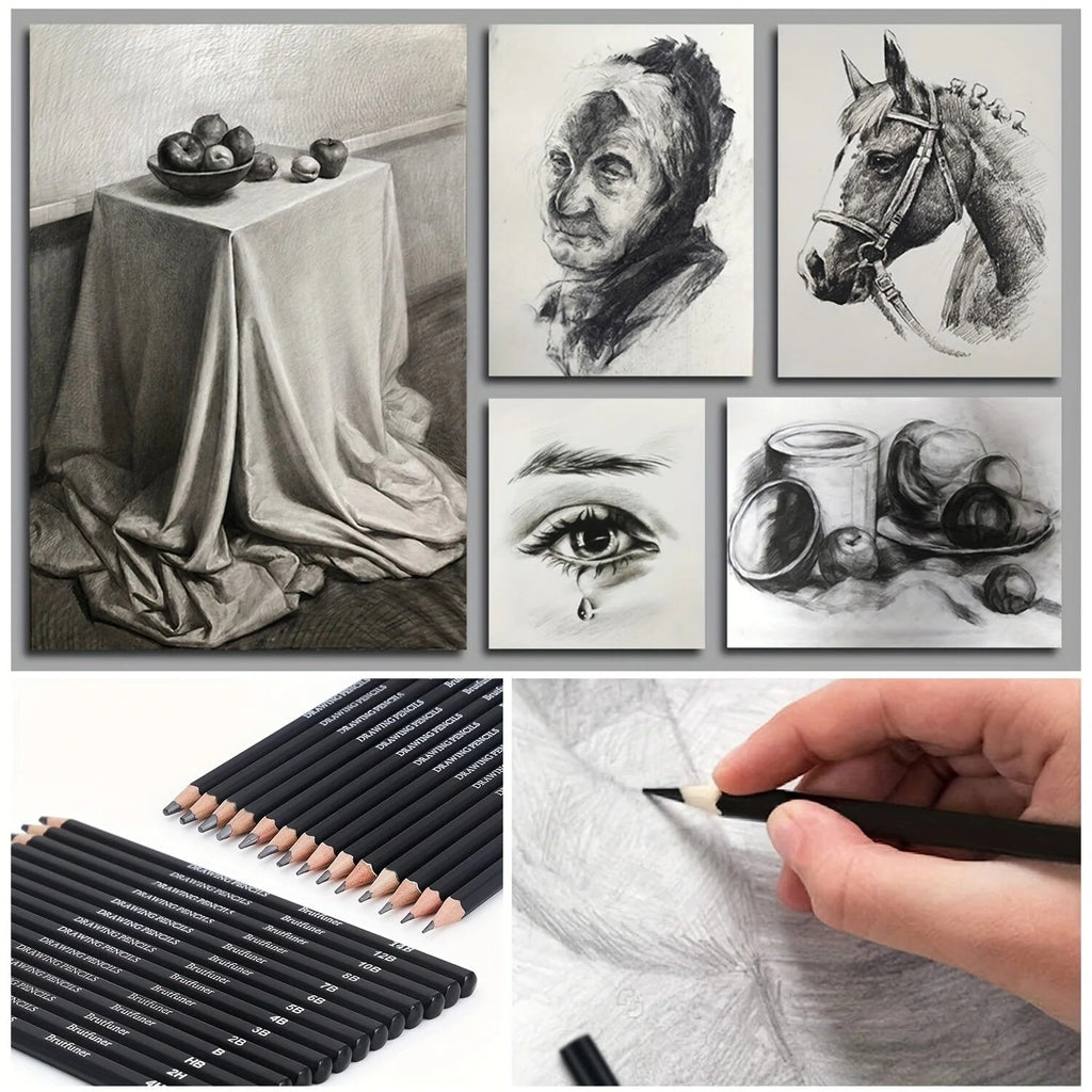 Sketching Pencil Set – graphite and charcoal with storage case