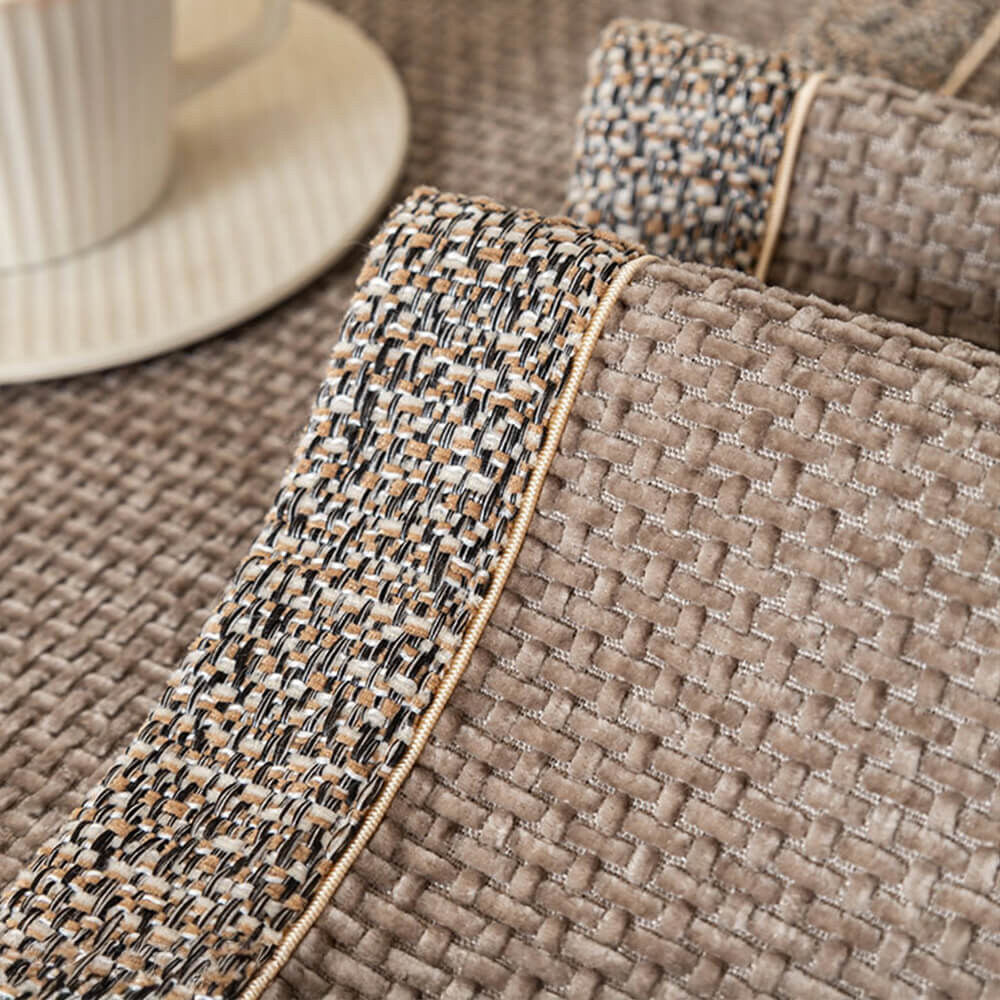 Sofa Cover – tweed woven chenille, anti-slip backing, protective layer