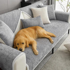 Sofa Slipcover – striped chenille, anti-scratch non-slip backed
