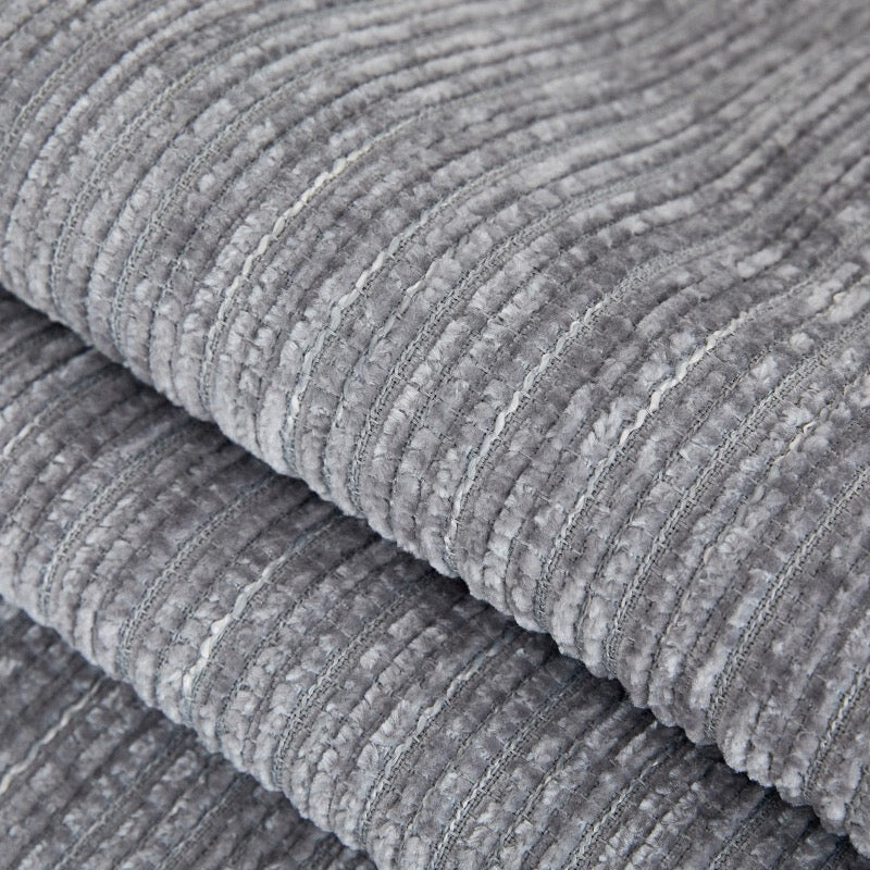 Sofa Slipcover – striped chenille, anti-scratch non-slip backed