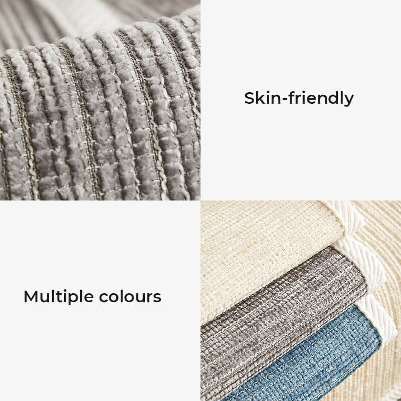 Sofa Slipcover – striped chenille, anti-scratch non-slip backed