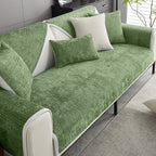 Sofa Slipcover – striped chenille, anti-scratch non-slip backed