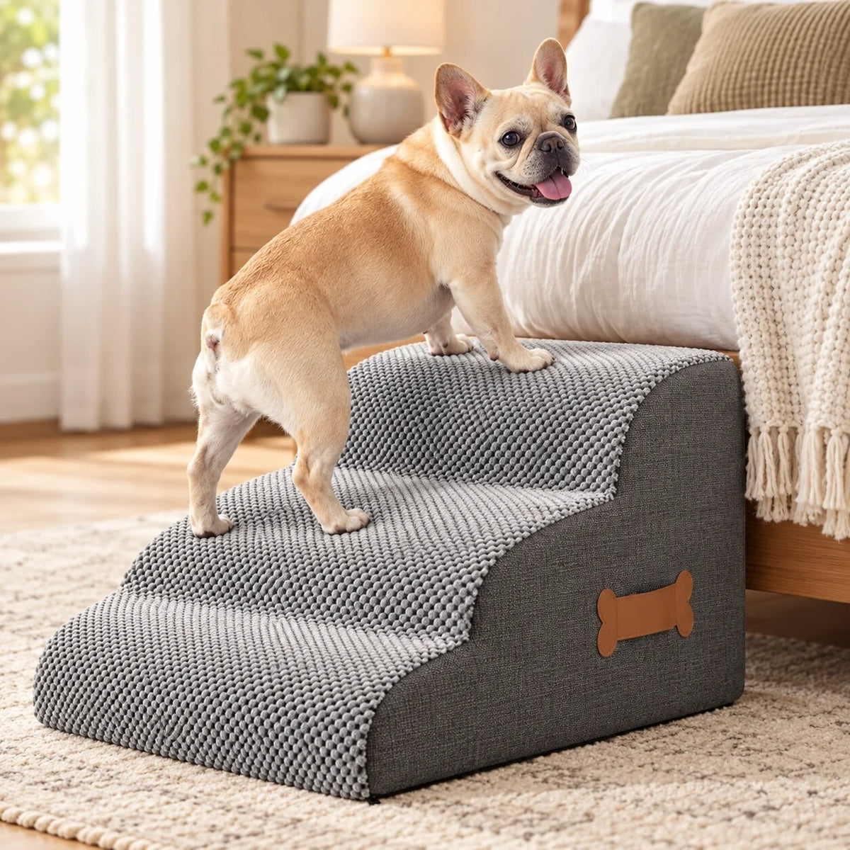 Soft Dog Stairs – joint-friendly foam, non-slip surface, washable