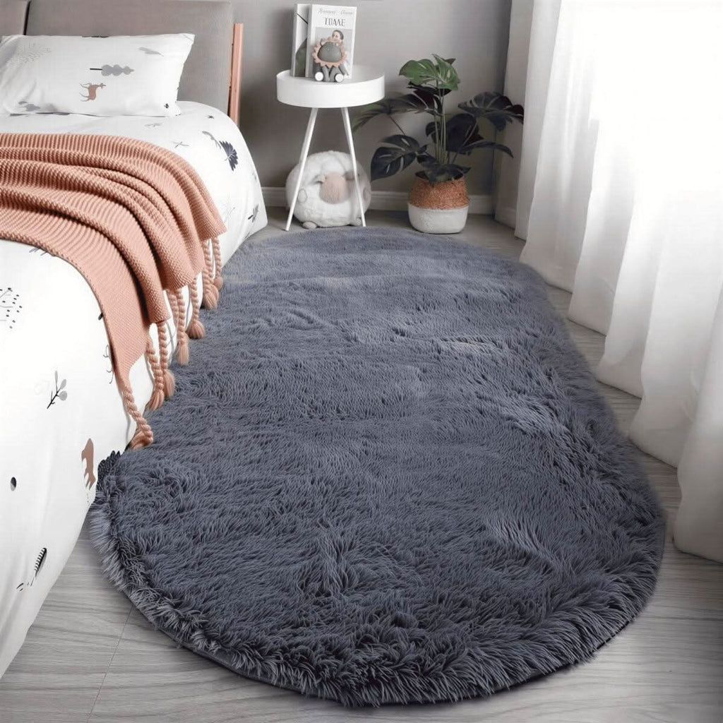 Soft Oval Rug – plush pile, non-slip backing, multiple colours