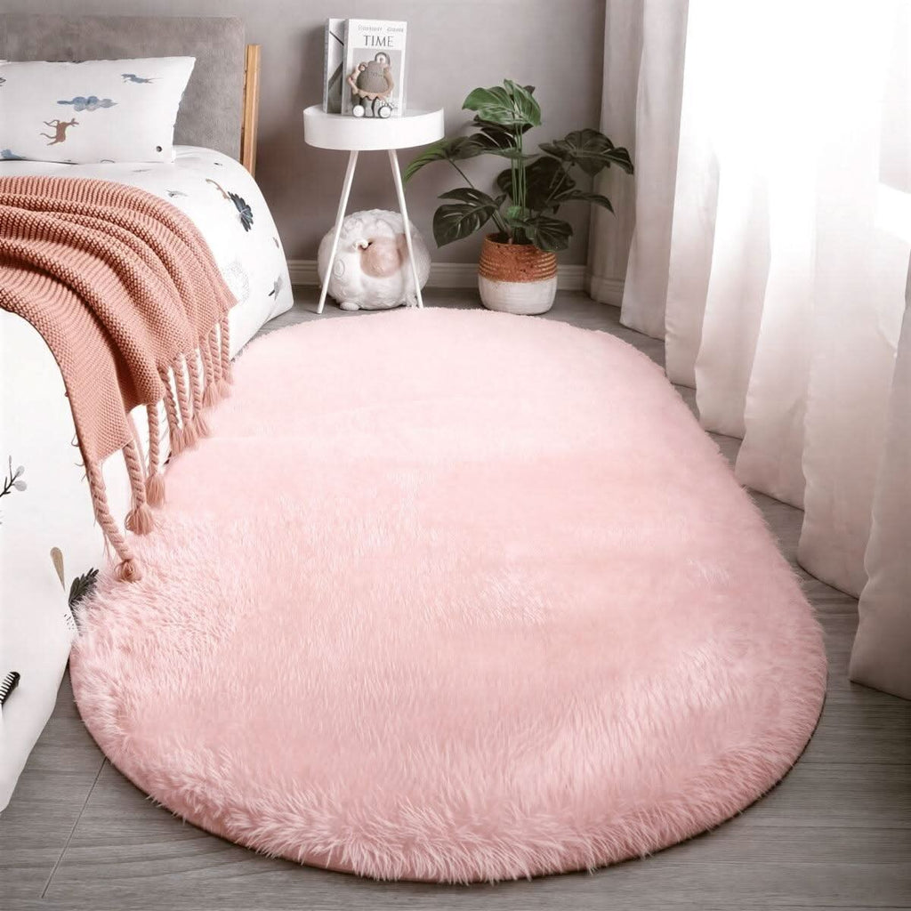 Soft Oval Rug – plush pile, non-slip backing, multiple colours