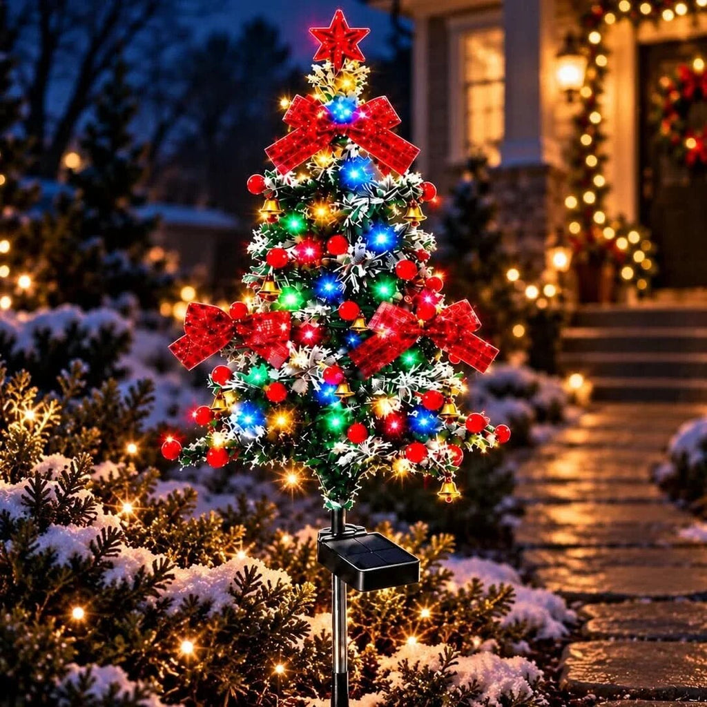 Solar Christmas Tree Light – multicoloured stake for gardens