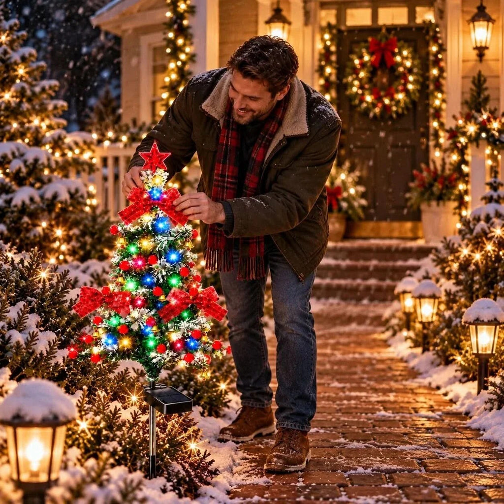 Solar Christmas Tree Light – multicoloured stake for gardens