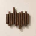 Solid Wood Coat Rack – fold-down hooks, staggered slats, wall mounted