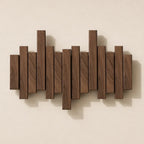 Solid Wood Coat Rack – fold-down hooks, staggered slats, wall mounted