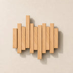 Solid Wood Coat Rack – fold-down hooks, staggered slats, wall mounted