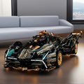 Sports Car Building Block Model – black and gold, detailed design