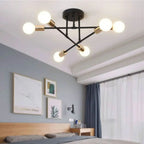 Sputnik Chandelier – electroplated metal, sculptural semi-flush