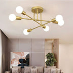 Sputnik Chandelier – electroplated metal, sculptural semi-flush
