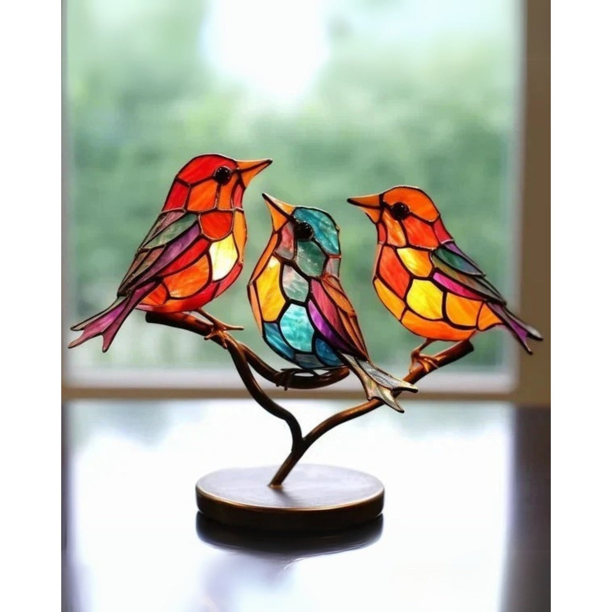 Stained Glass Bird Ornament
