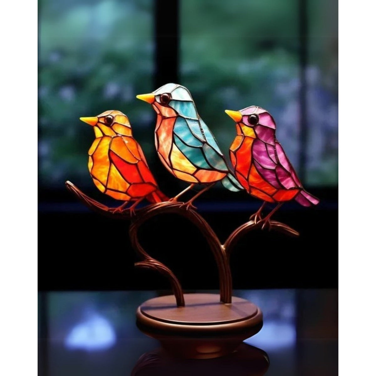 Stained Glass Bird Ornament