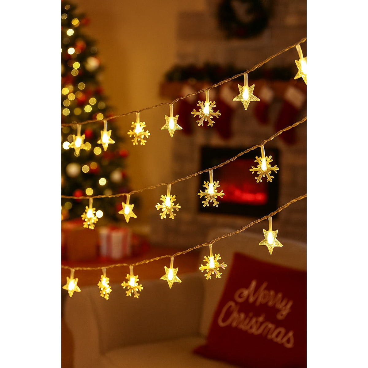 Star and Snowflake Fairy Lights