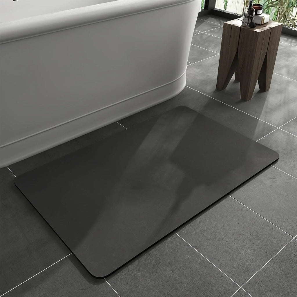 Stone Bath Mat – porous mineral surface, water-absorbent, non-slip