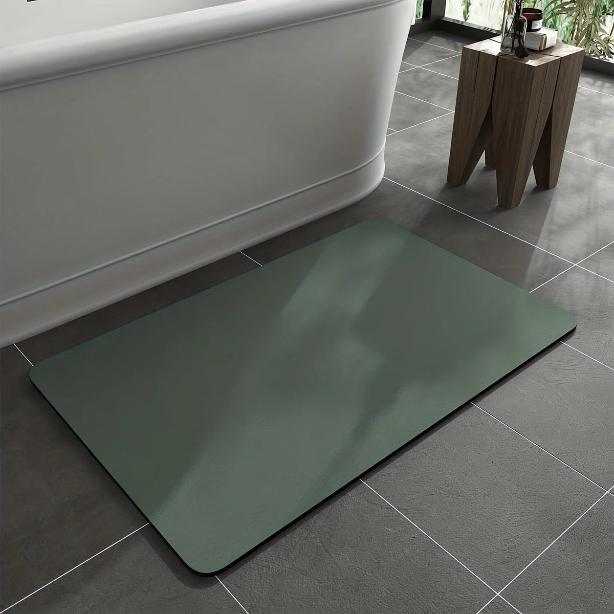 Stone Bath Mat – porous mineral surface, water-absorbent, non-slip