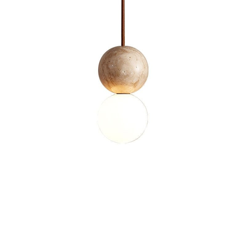 Stone Sphere Pendant Light