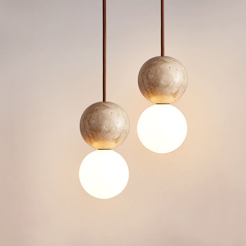 Stone Sphere Pendant Light