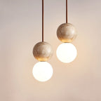 Stone Sphere Pendant Light