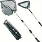 Telescopic Landing Net – folding frame, green mesh, portable