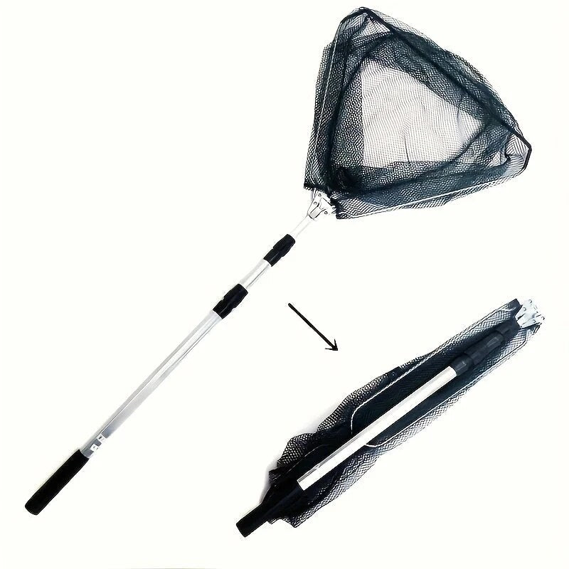 Telescopic Landing Net – folding frame, green mesh, portable