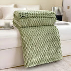 Textured Plush Fleece Throw – bubble pattern, six colours, three sizes