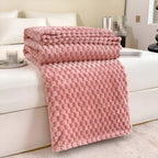 Textured Plush Fleece Throw – bubble pattern, six colours, three sizes
