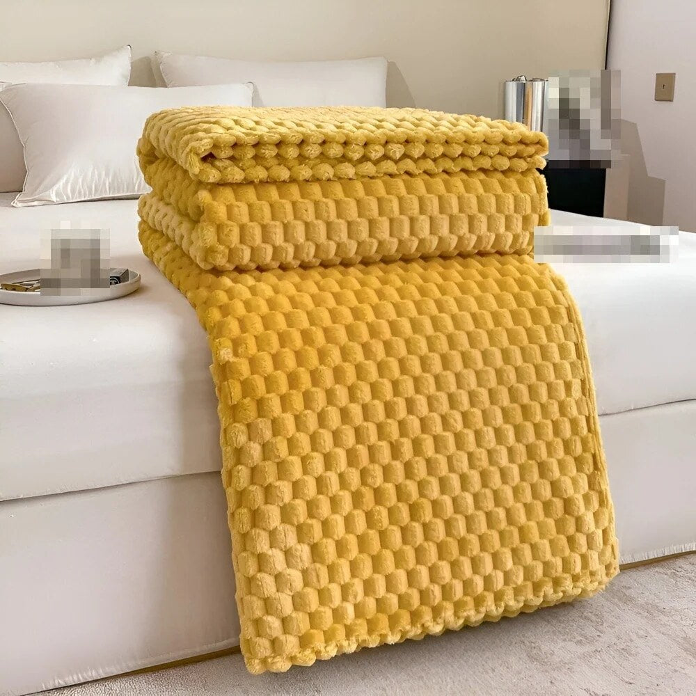 Textured Plush Fleece Throw – bubble pattern, six colours, three sizes