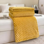 Textured Plush Fleece Throw – bubble pattern, six colours, three sizes
