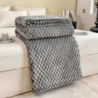 Textured Plush Fleece Throw – bubble pattern, six colours, three sizes