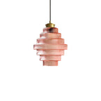 Tiered Ribbed Glass Pendant Light