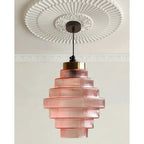 Tiered Ribbed Glass Pendant Light
