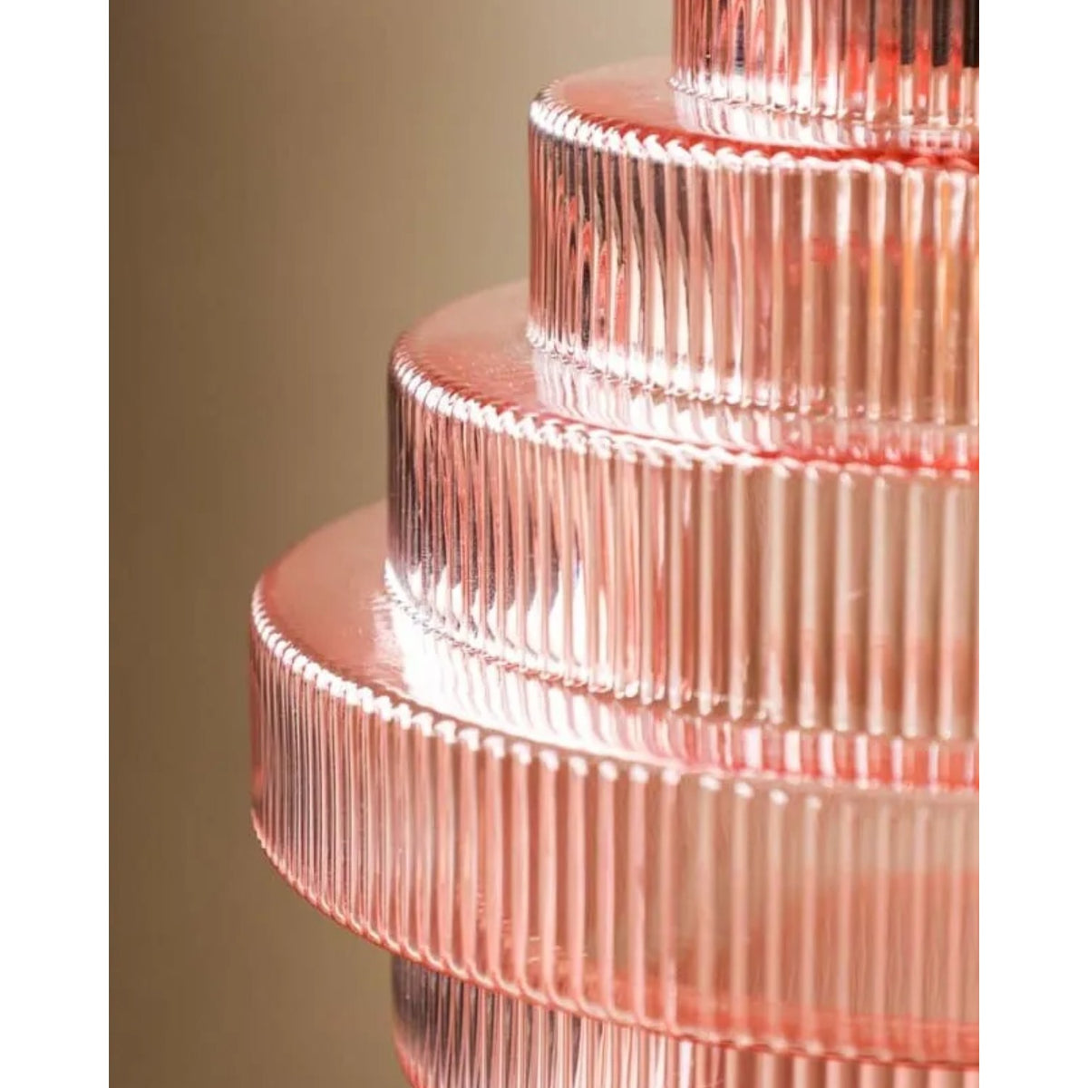 Tiered Ribbed Glass Pendant Light
