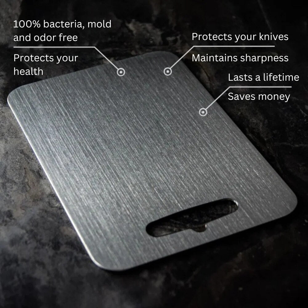 Titanium Cutting Board – Non-porous surface, lightweight, durable