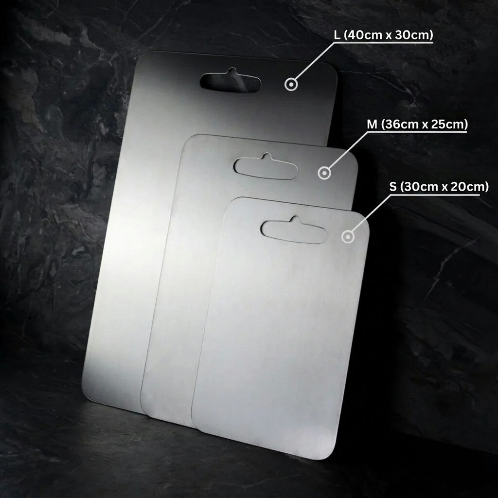 Titanium Cutting Board – Non-porous surface, lightweight, durable